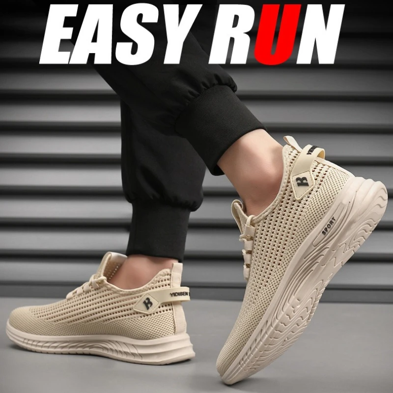 Shock Absorbing Gym Trainers - Zapatillas deportivas de malla para hombre,